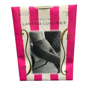 Victorias Secret Lasting Luxuries Black Control Top Pantyhose Small NWT NEW‎
